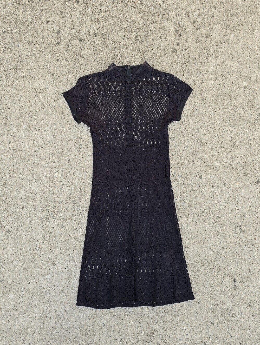 VTG 90s/Y2K Mica Mini Knit Grunge Gothic Net Dress Women’s Sz 4 - Picture 1 of 3